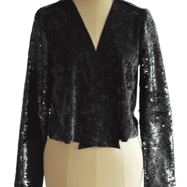 Chaqueta Negra Gamuza y Lentejuelas