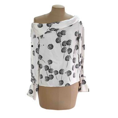 Blusa Escote Bandeja Blanco Negro