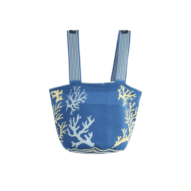 Bolso Tejido Azul Beige