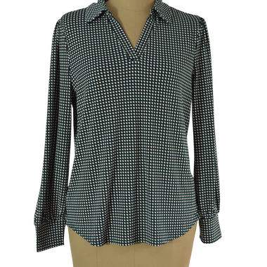 Blusa Verde Blanco Adriana Papell