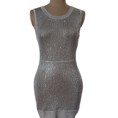 Vestido Plateado Lentejuelas