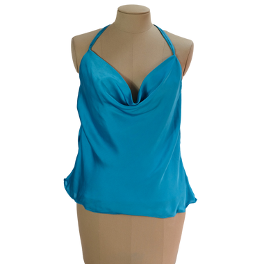 Blusa Azul Esmeralda Seda