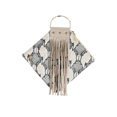 Cartera de Mano Flecos Beige