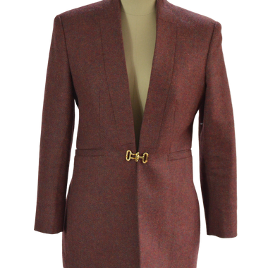 BLAZER PAÑO VINOTINTO CON PINTAS MULTICOLOR TALLA S