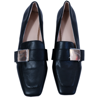 Tacones Negros Hebilla Dorada