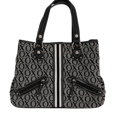 Bolso Mediano Gris Letras XO