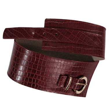 Cinturón Ancho Vinotinto Croco
