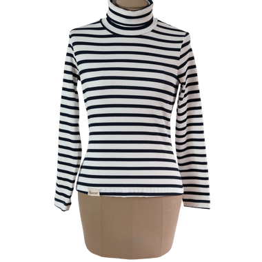 Blusa Cuello Tortuga Rayas Azúl Marino