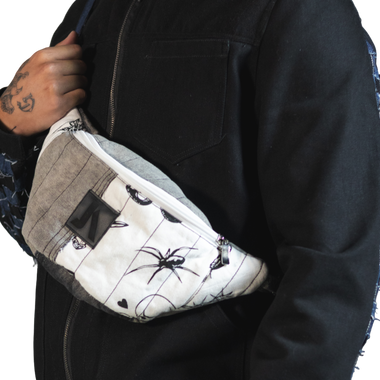 Canguro Denim Gris Blanco Araña