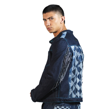 Chaqueta Denim Azúl Oscuro Intervención Espalda y Mangas