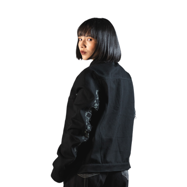 Chaqueta Denim Negro Cremallera
