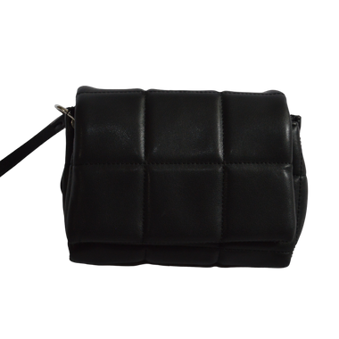 Bolso Acolchado Negro De Cuadros