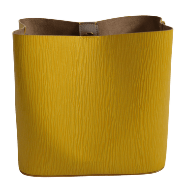 Bolso Cuadrado Mediano Amarillo Con Textura