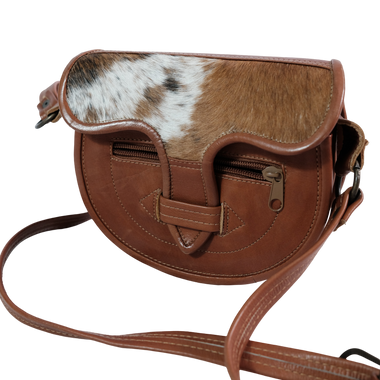 BOLSO CARRIEL PEQUEÑO CAFÉ CUERO