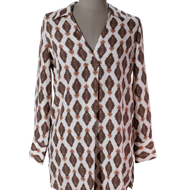 Blusa Beige Estampada Arabescos