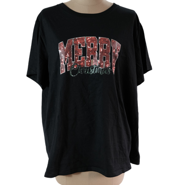 Camiseta Negra Merry Christmas Talla XXL