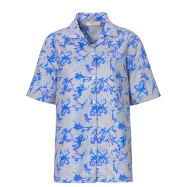 Camisa Gris Morado Manga Corta