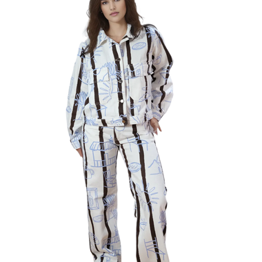 Jean Pueblito Blanco Azúl Café