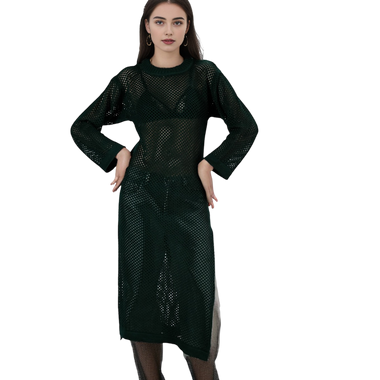 Vestido Mesh Verde MAGLIONE