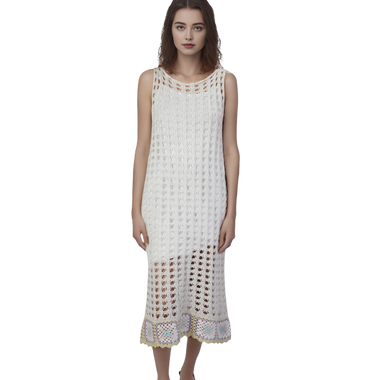 Vestido Mesh Hueso MAGLIONE