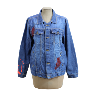 Chaqueta Azul Pajaros Rojos