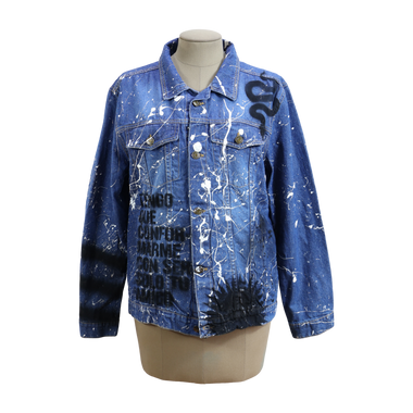 Chaqueta Pinceladas Blanco Negro Letras