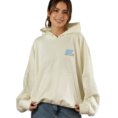 Hoodie Crema Estampado Grateful En Espalda