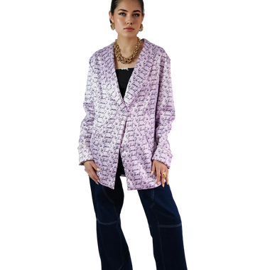 Blazer Lila Estampado Letras