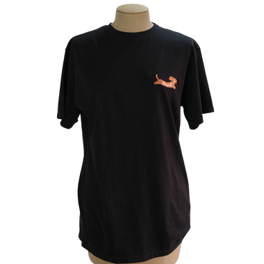 Camiseta Negra Perro Salchicha