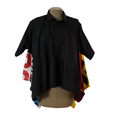 Camisa Amplia Negro Multicolor Deportivo