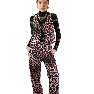 Pantalón Animal Print Café Oscuro