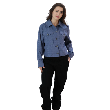 Chaqueta Cuadros Azúl Oversize