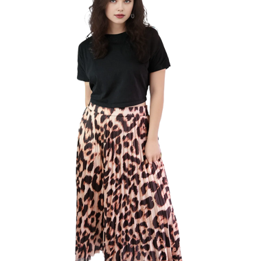 Flada Plisada Animal Print Café Claro