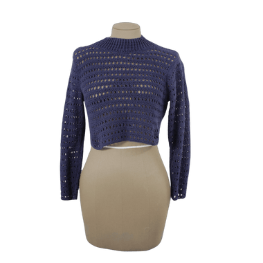 Saco Tejido A Mano Azul Oscuro