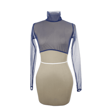Crop Top Transparencia Azul Oscuro