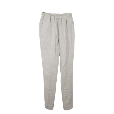 Pantalón Tipo Sudadera De Lino Beige