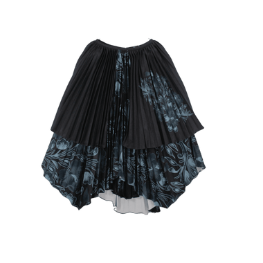 Falda Plisada Y Sublimada Negro