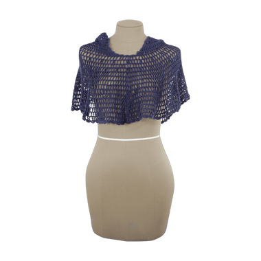 Gorro Largo Tejido A Mano Azul Oscuro