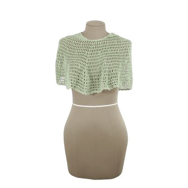 Gorro Largo Tejido A Mano Verde