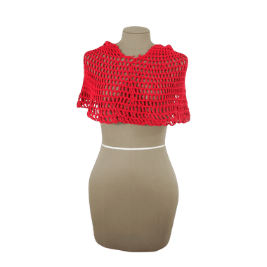 Gorro Largo Tejido A Mano Rojo