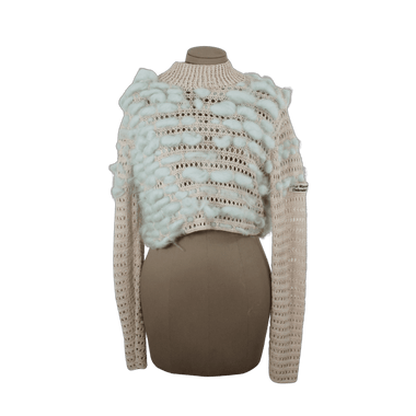 Saco Tejido Artesanal Beige Y Verde