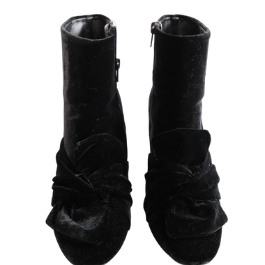 Botines Negro Gamuza Moño