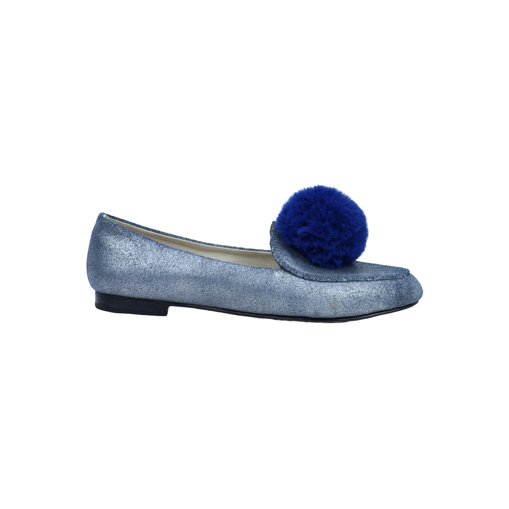 Mocasines Plateado Azul Talla 39