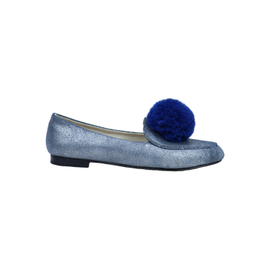 Mocasines Plateado Azul Talla 39