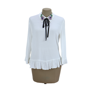 Blusa Blanca Pedreria Talla 6