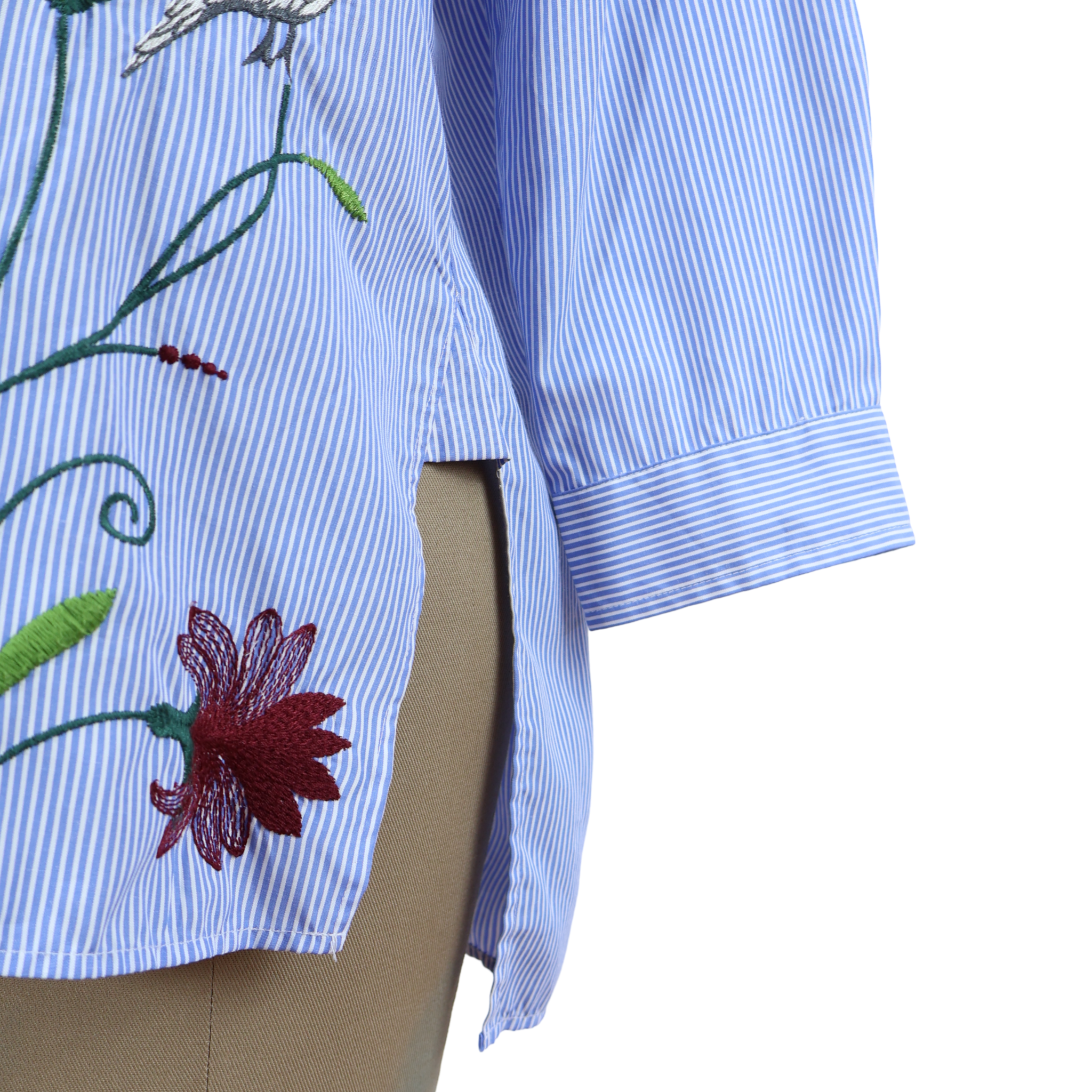 Camisa Azul Bordada Talla M