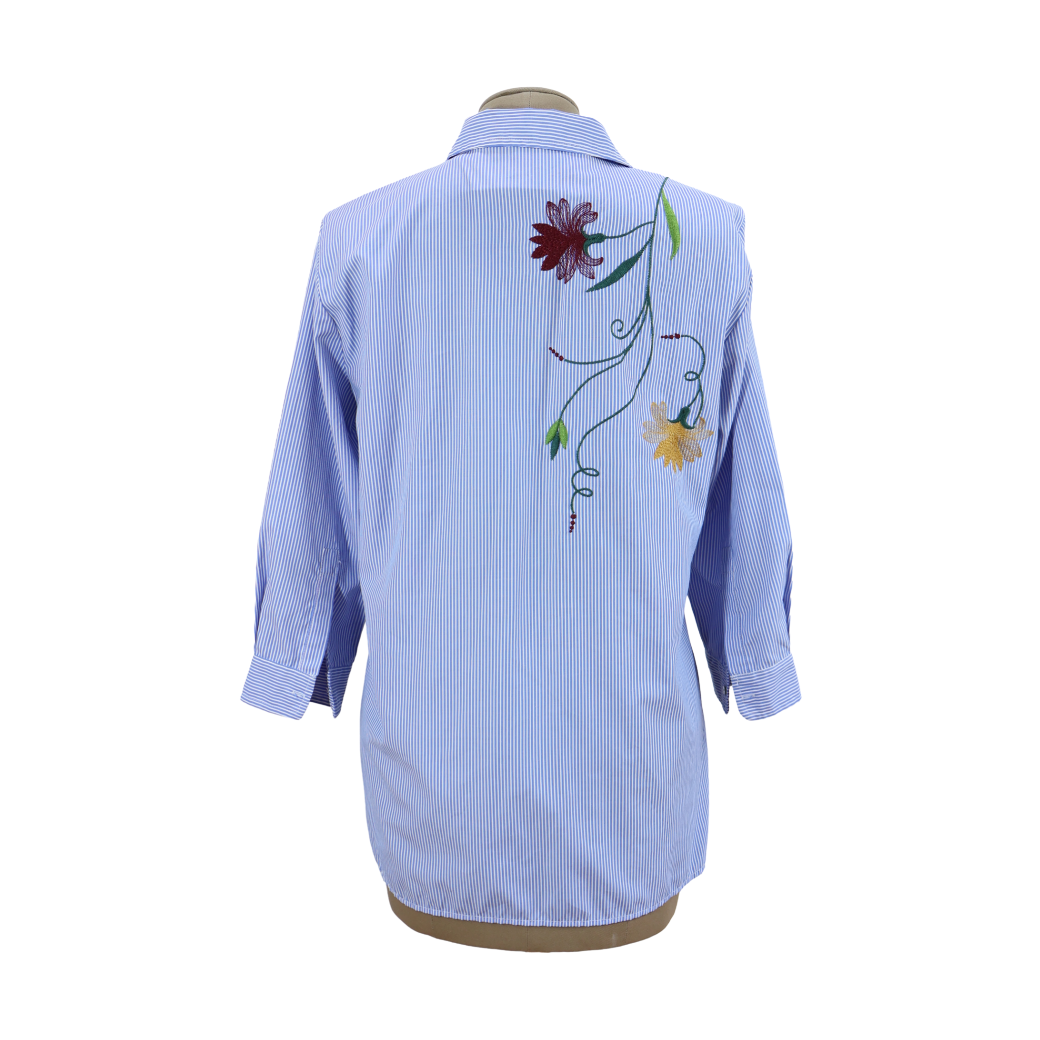 Camisa Azul Bordada Talla M