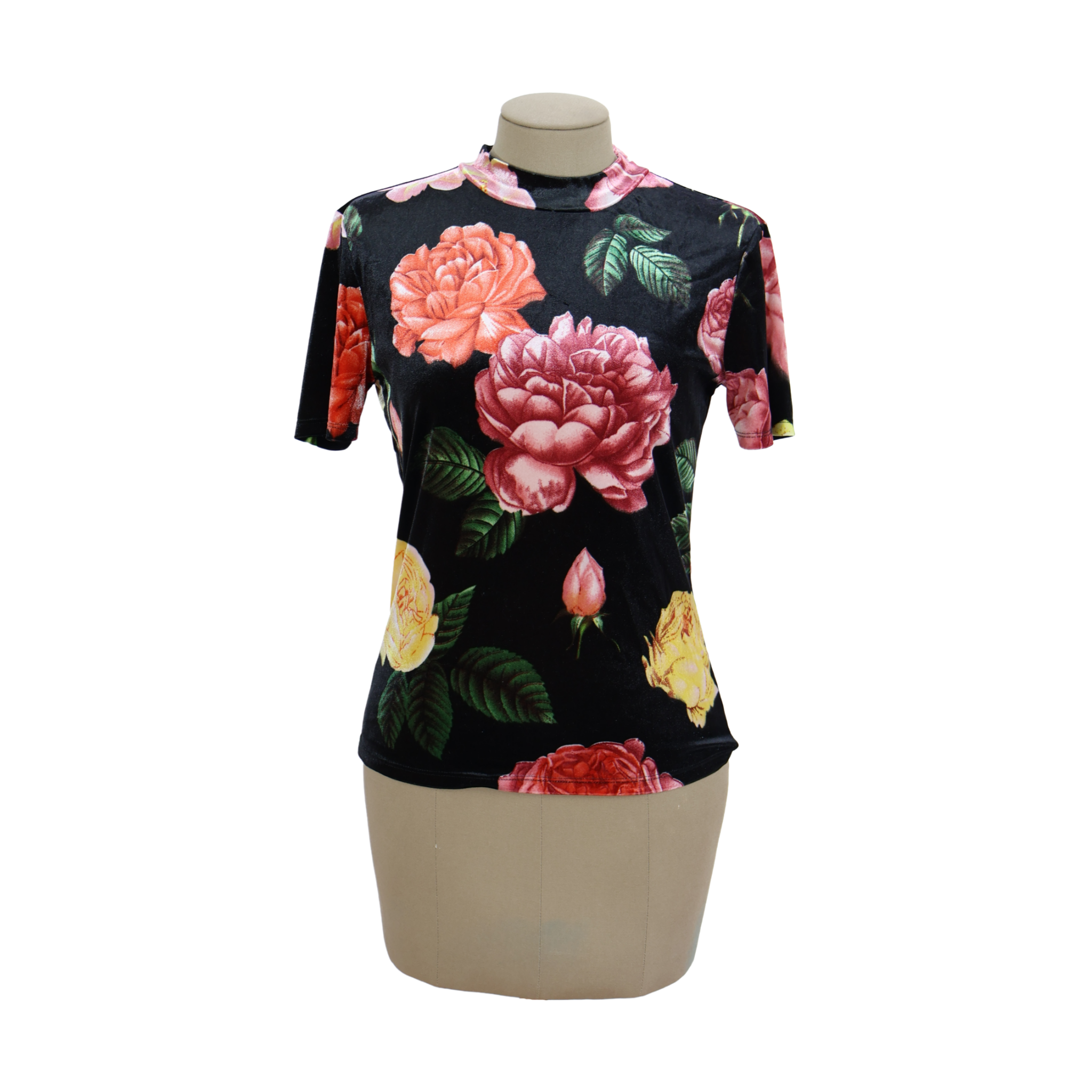 Blusa Negra Estampada Talla S