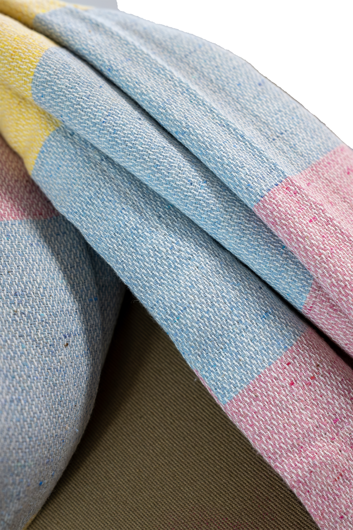 Poncho Tejido Blanco Tricolor