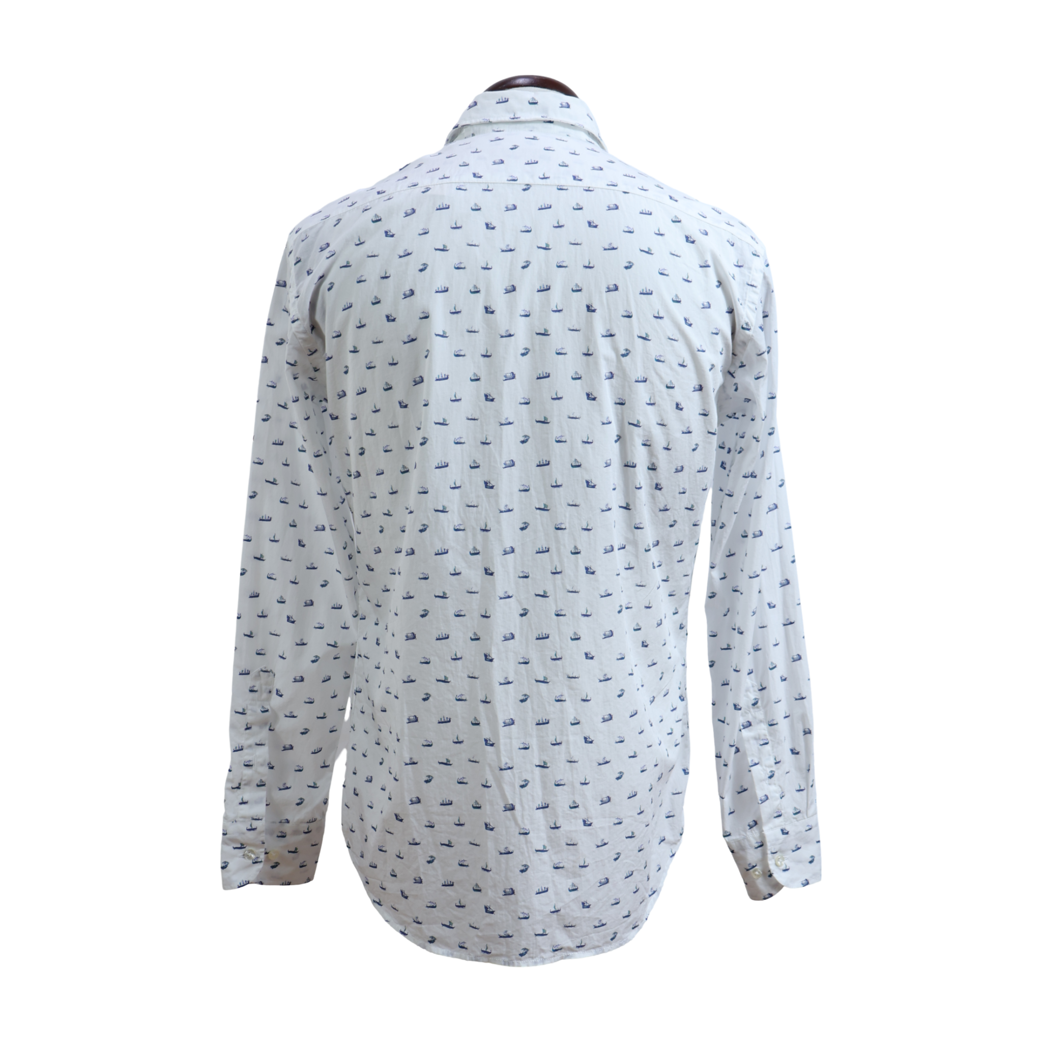 Camisa Blanca Azul Talla M
